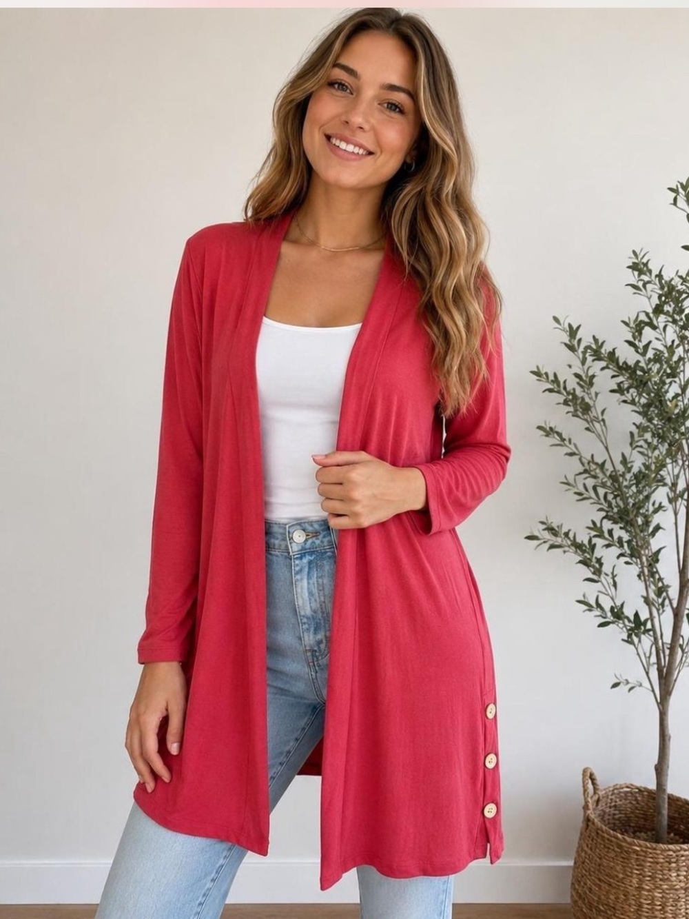 J. Jill Wearever Collectiob Open-Front Longline Cardigan Sweater